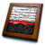 3dRose ft_120275_1 Black and White Musical Notes with 2D Red Ribbon Bow Graphic Piano Sheet Music Musician Gifts Framed Tile, 8 by 8-Inch