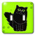 3dRose lsp_6372_2 Black Long-haired Persian Cat Green Eyes Paw-print Double Toggle Switch Multicolor
