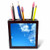 3dRose ph_4389_1 Blue Sky and White Clouds Tile Pen Holder, 5-Inch