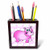 3dRose ph_6132_1 Pink Hippopotamus Tile Pen Holder, 5-Inch