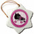 3dRose orn_28507_1 Derby Chicks Roll with it Pink and Black with Black Roller Skate Porcelain Snowflake Ornament, 3-Inch
