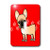 3dRose lsp_25343_1 Cute Black Masked Fawn Cream French Bulldog Red with Pawprints Single Toggle Switch