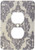 3dRose LLC lsp_60710_6 Silver Satin Damask 2 Plug Outlet Cover