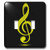 3dRose LSP_111575_2"Yellow Treble Clef Double Toggle Switch, Multicolor