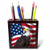 3dRose ph_154967_1 American Flag USA Bald Eagle Patriotism Patriotic Stars Stripes Tile Pen Holder, 5-Inch