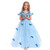 Princess Cinderella Dress Girls Party Carnival Cosplay Fancy Costume Size (130) 5-6 Years Blue