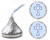 216 Blue Cross Kisses Stickers Labels - Cross for Baptism, Christening, Communion or Baby Shower, Kisses Labels Favors (Blue)