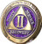 2 Year Elegant Glitter Purple Gold Silver Bi-Plated AA Medallion Chip II