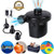 SUKITI Electric Air Pump for Inflatable Floats,Portable Deflating Air Mattress Pump Bed Pool Toy Deflates Inflates AC 100-240V/DC 12V,Ac Quick-Fill Inflator with Three Nozzles,Party Favor