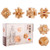 6 Pcs 3D Wooden Cube Brain Teaser Puzzle, 3D Handmade Brain Teaser Intellectual Educational Toys