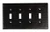 Monarch Abode 19110 Hand Hammered Matte Black Quad Wall Switch Plate