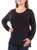 Alfani Womens Long Sleeves Ruched Pullover Top Black XL