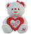 Calplush Sending My Love Mail Heart 7" White Bear Plush Animal Toy