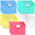25Packs Plastic Envelopes Poly Envelopes, Waterproof Envelope File Folder Project Document Folders Clear Transparent File Envelopes with Label Pocket and Snap, A4 and 5 Assorted Colors