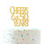 Cheers to 50 Years Cake Topper -Gold Glitter Hello 50 - Happy 50 Birthday Cake Topper 50th Birthday/Wedding Anniversary Party Decoration