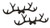 Zeckos Cast Iron Crossed Antlers Rustic Brown Wall Hook Set of 2