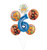 Coco Party Supplies 6th Birthday Fiesta Balloon Bouquet Decorations - Blue Number 6