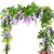 Miracliy Artificial Flowers Vine 2 Pcs 6.6ft Fake Silk Wisteria Ivy Vine Rattan Hanging Garland for Home Party Wedding Decor, Purple