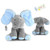 yuailiur Peek-a-Boo Elephant Animated Talking Singing Stuffed Plush Elephant Stuffed Doll Toys Kids Gift Present Boys & Girls Birthday Xmas Gift (Grey-Blue)