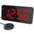 Extremely Loud Alarm Clock with Super Bed Shaker, Full Range Dimmer 7 Large LED Digital Display Alarm Clock, Two USB Charging Port Easy-Setting Clock (RED)