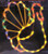 IMPACT 17" Yellow and Red Lighted Thanksgiving Turkey Window Silhouette Decoration