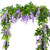 Lannu 6.6FT 2 Pack Artificial Wisteria Flowers Fake Garland Hanging Silk Ivy Vine Wedding Party Home Garden Wall Decoration, Lavender