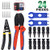 Keadic MC3 MC4 Solar Crimping Tools, Wire Stripper, 5 Pairs of MC4 Male/Female Solar Panel Cable Connectors, 2pcs Solar MC4 Connector Spanner Tool Kit for 2.5/4.0/6.0mm² Solar Panel PV Cable