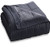 250 Thread Count Microfiber Reverse to Fleece Goose Down Alternative Blanket (Twin 68"x90", black)