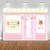 Mocsicka Ice Cream Parlor Shop Backdrop 7x5ft Pink Yellow Girl's Ice Cream Party Decorations and Supplies Kids Birthday Photography Background
