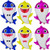 6pcs Shark Party Supplies Decorations Balloons Kids Birthday Shark Theme Balloon Baby Shower Party Decorations