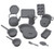 Dollhouse Miniature Chrysnbon Cookware Kit - Black