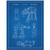 Inked and Screened Star Wars at-at Design Patent Art Poster Silk Screen Print, 18" W x 24" L, Blue
