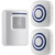 WJLING Motion Sensor Alarm, Wireless Driveway Alert, Home Security System Alarm with 1 Sensor and 2 Receiver -38 Chime Tunes - LED Indicators