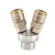 Sydien Self Locking Air Hose Quick Connect Coupler Fitting 2 Way 1/4'' Female C Type Manifold Coupling Splitter Tool (2 Ways)