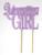 All About Details Quinceanera Girl Cake Topper (Glitter Pastel Purple)