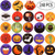 Outus Halloween Stickers Assorted Favors Labels Round Stickers Treat or Trick Party Decorations with Pumpkin Ghost Black Cat Bat Design