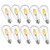 Dimmable led Light Bulb, 6w LED Edison Bulb, 60 Watt Incandescent Equivalent, 6W Vintage LED Filament Light Bulb, st64 led Bulb,2700K-3000K Soft White,e26 /e27 led Bulb, Clear Glass Cover, 10 Pack