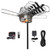 HDTV Antenna - Amplified Digital Outdoor TV Antenna 150 Mile Range 360° Rotation Support 2 TVs for UHF/VHF Channels - for Full HD 1080P 4K[Without Mounting Pole]