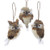 Kurt Adler 4" Brown Hanging Owl Ornament Set