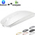 Bluetooth Wireless Mouse,Rechargeable Bluetooth Mouse for Laptop Mac Pro Air Bluetooth Wireless Mouse for MacBook pro MacBook Air MacBook Mac Windows Laptop/Notebook/pc (BT/White)