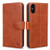 JISON21 iPhone Xs/iPhone X Case Genuine Leather Wallet with Viewing Stand and Card Slots Magnetic Closure for iPhone Xs/X (Brown)