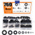 Rustark 760-Pcs [9 Sizes] Black Zinc Plated Alloy Steel Flat Washers Set Hardware Assortment Kit - M2 M2.5 M3 M4 M5 M6 M8 M10 M12