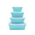 Collapsible Silicone Food Storage Containers - Round with Lids Prep Lunch Container - BPA Free? Freezer and Microwave Safe?Travel Food Storage Containers 4 Set (Rectangle Blue 4)