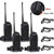 2 Way Radio 2Watt Walkie Talkies Rechargeable Long Range UHF Two Way Radio Long Distance Walkie Talkies with Micro USB Charging + Air Acoustic Earpiece, 4 Pack