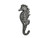 Handcrafted Nautical Decor Rustic Silver Decorative Cast Iron Seahorse Wall Hook, 5" - Rustic Wall Art