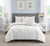 Wonder Home 5Piece Hampton Pleated Comforter Set, White, Queen