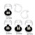 6Set/lot Vampire Teeth, 4 Sizes Vampire Teeth Pellets with 2pc Vampire Fangs Fake Teeth for Cosplay Props White Vampire Fangs, Plastic Teeth, Costume Accessory Party Favors (White, 4 Size)
