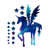 Bamsod Star Unicorn Wall Stickers Kids Wall Decal Art Girls Bedroom Nursery Home Decor (12.9x15.7inch)