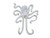 Hampton Nautical  Antique Cast Iron Decorative Wall Mounted Octopus Hook, 7", White