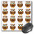 3dRose LLC 8 x 8 x 0.25 Inches Mouse Pad, Brown Owls Print (mp_6127_1)